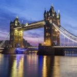 Destinations famous tower bridge in the evening